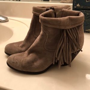 Suede, Fringe booties